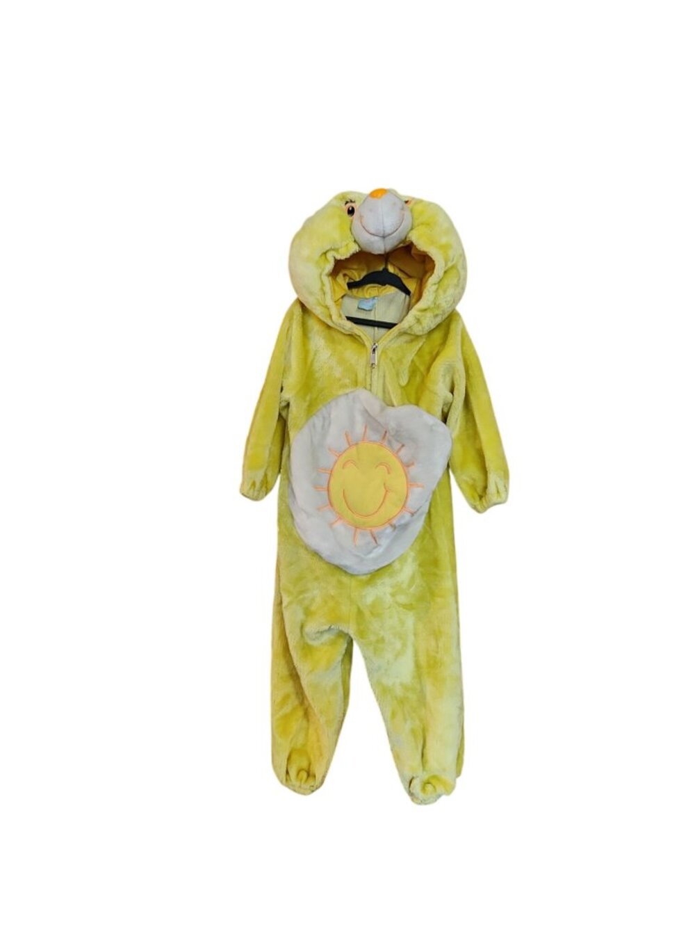 Vintage 1980's Care Bears Costume Yellow Plush Sunshine Sun Bear 3T 4T Halloween